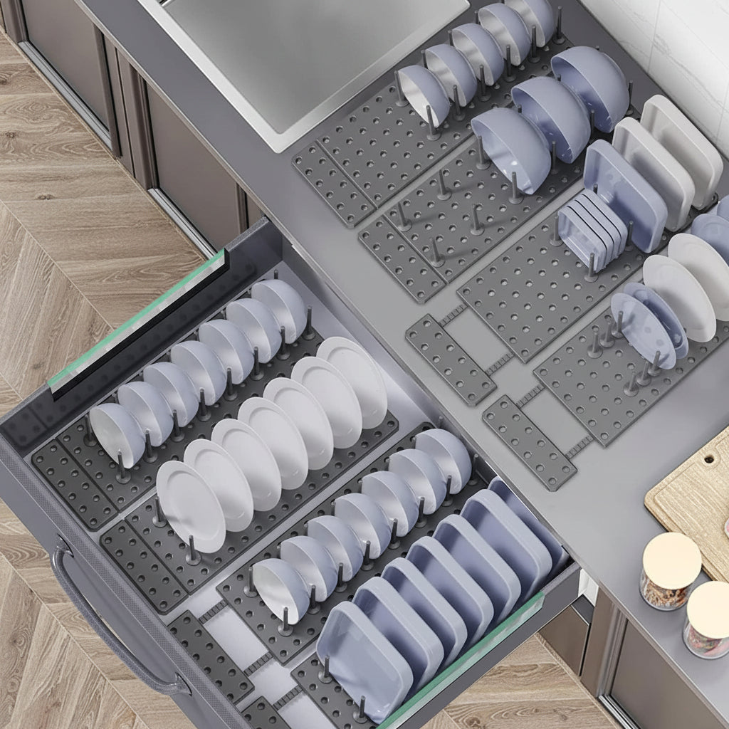 Drain Shelf Dish Drying Rack Kitchen Drawer Organizer
