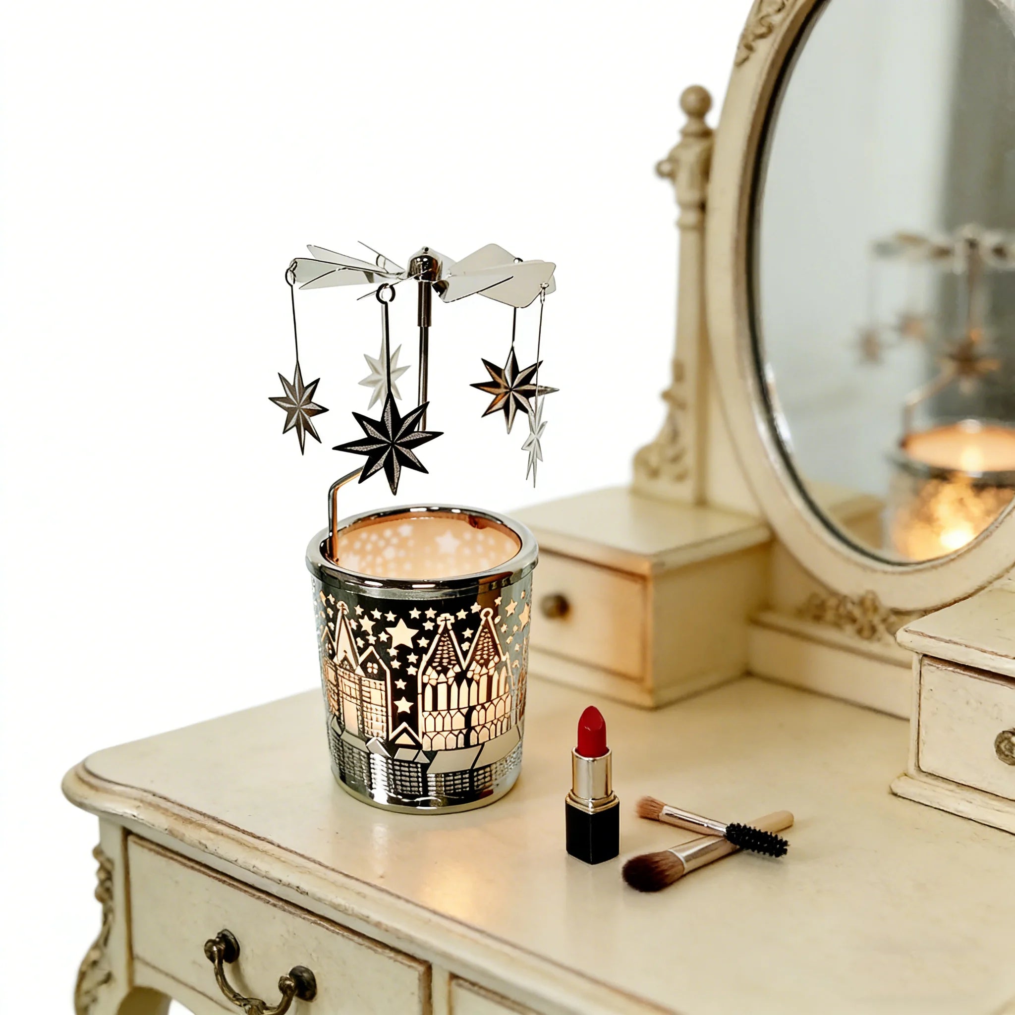Luxury Nordic Rotary Metal Candle Holder Lantern
