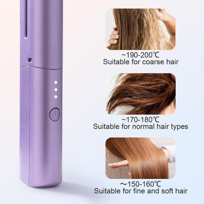 Meneflix Portable Mini Hair Straightener – Cordless Rechargeable Hot Comb