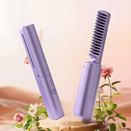 Meneflix Portable Mini Hair Straightener – Cordless Rechargeable Hot Comb