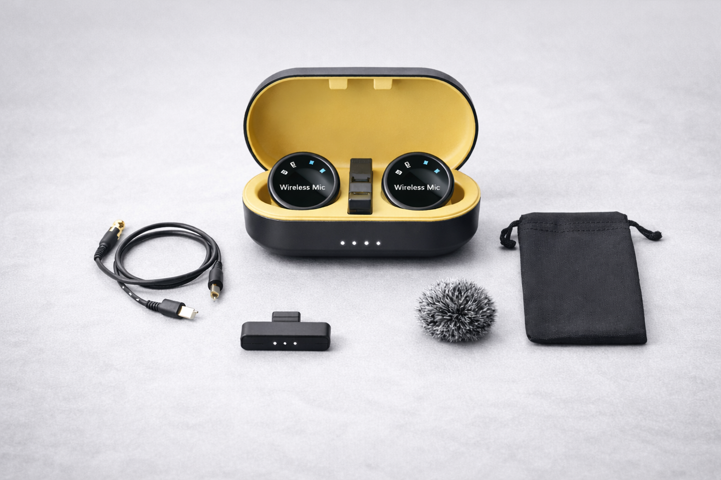 TX Wireless Lavalier Microphone with Charging Case – Dual Mic, 48kHz Audio