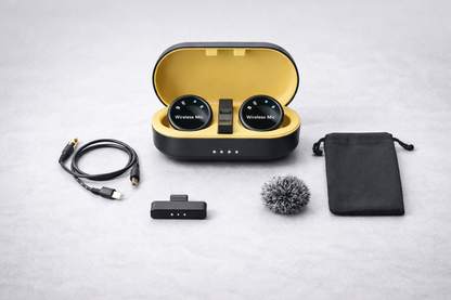 TX Wireless Lavalier Microphone with Charging Case – Dual Mic, 48kHz Audio