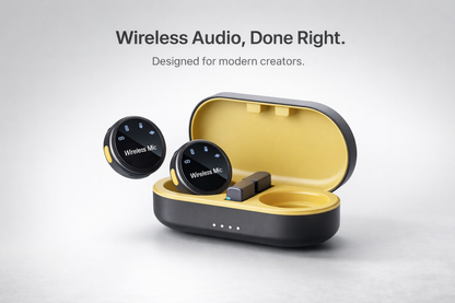 TX Wireless Lavalier Microphone with Charging Case – Dual Mic, 48kHz Audio