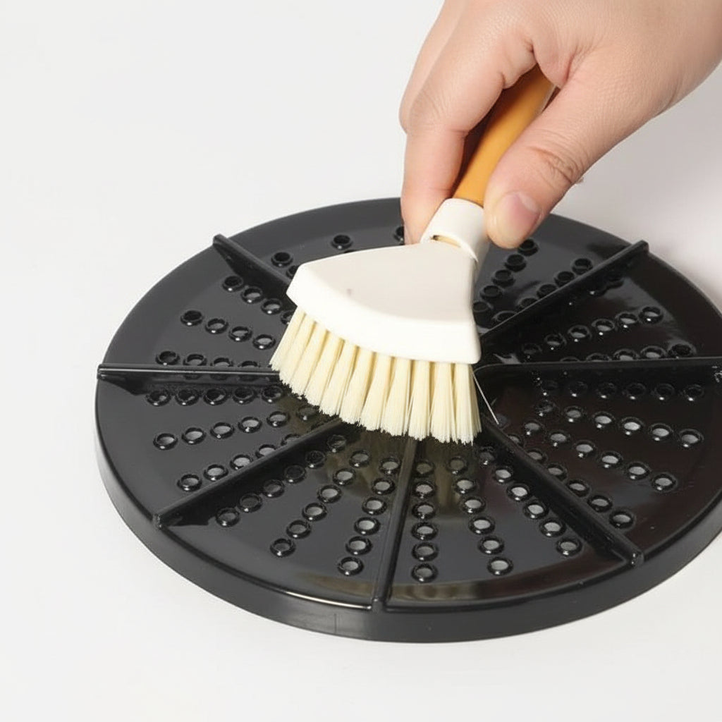 Foldable Triangular Gap Cleaning Brush with Soap Holder (Pack of 2)